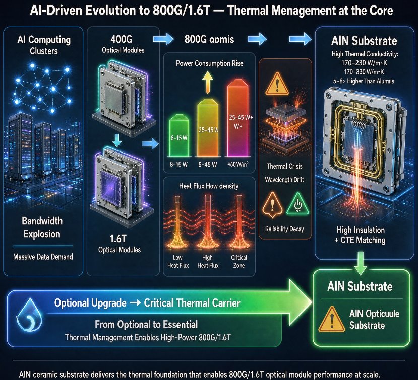 Substrats AlN&nbsp;: Base thermique principale pour modules 800G/1,6T