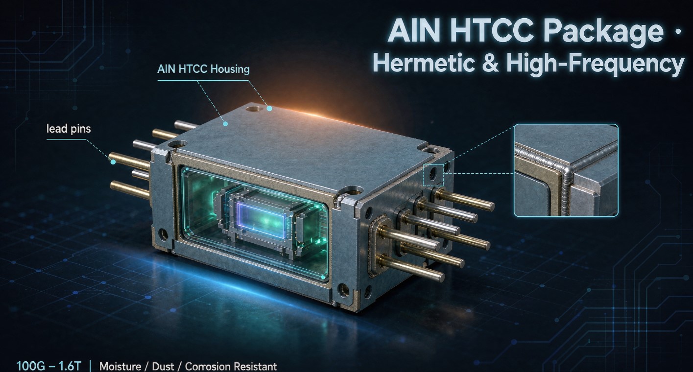 AlN ceramic housing for transceiver